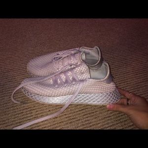 Pink Adidas tennis shoes